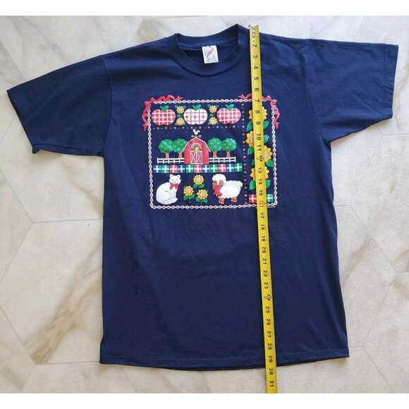 VTG 1994 Endless Designs Barn & Apples Grandma T-Shirt Large Made in USA Jerzees - Picture 6 of 6